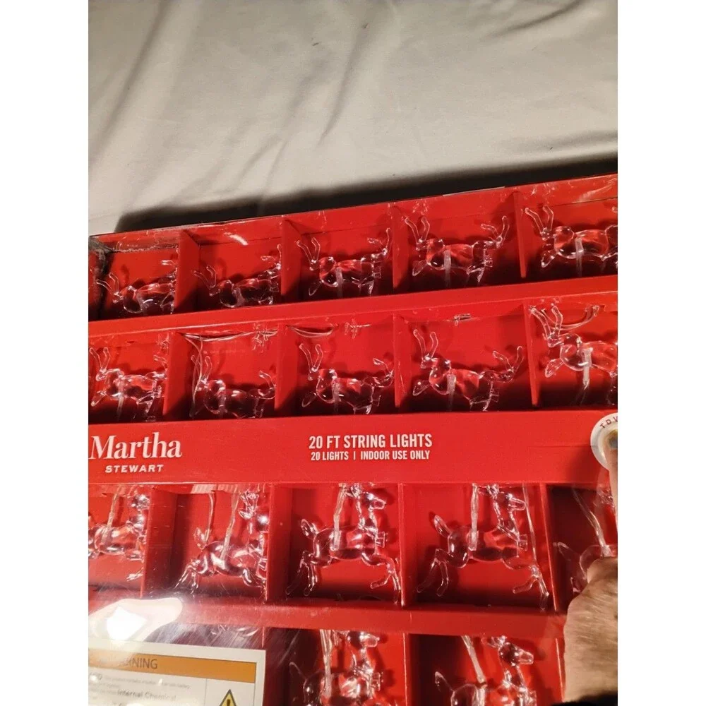Martha Stewart 20 Ft LED Reindeer Garland Lights Christmas 2024